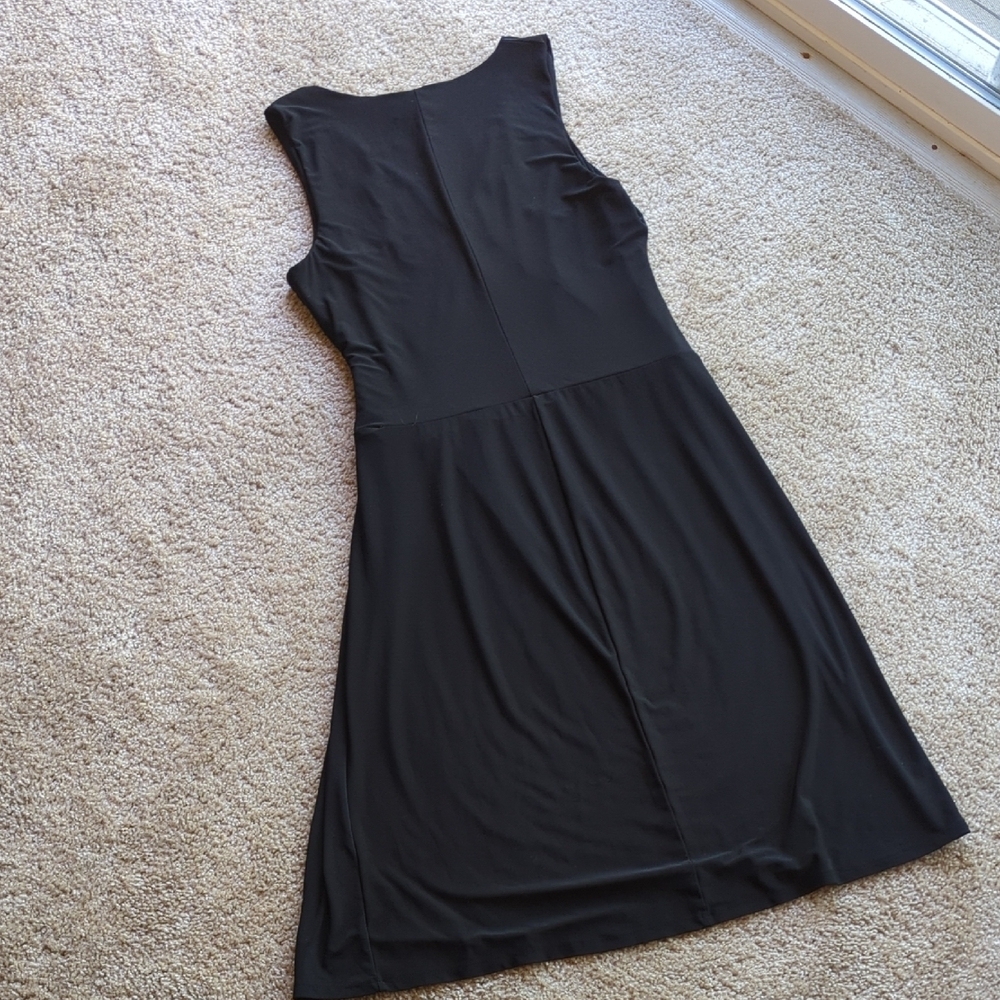Lauren Ralph Lauren Black Ruched Midi Sleeveless Dress - Picture 4 of 4